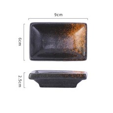 4Pcs 세라믹 직사각형 작은 소스 접시 일본식 향료 겨자 간장 벚꽃 고추 트레이 홈, 1개