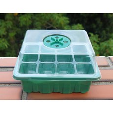 花樣渼栽盆栽生活館 育苗盒 育苗箱 透氣型小型育苗盒 (6穴/12穴) 種子盆栽, 1個, 透氣型育苗盒-12穴