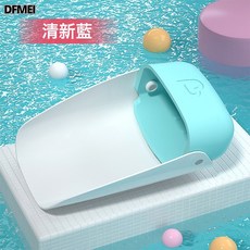 DFMEI 兒童水龍頭延伸器寶寶洗手卡通硅膠加長延長通用可愛防濺輔助神器, 1個, 清新藍