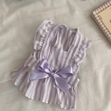 DFMEI 狗狗衣服春夏季馬甲套裝中小型犬泰迪比熊貓狗寵物衣服, 1個, 塞倫紫飛袖裙