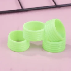 쿠쿠스토어 4Pcs 실리콘 신축성 테니스 라켓 핸들 링 오버 그립 땀 흡수 밴드 액세서리, 05 Green