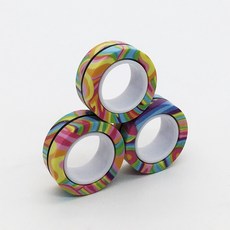 손가락 자석 반지 피젯 스피너 피젯토이 마그네틱 링 손장난감 EDC 스트레스해소 불안장애 성인장난감 키덜트, Colourful, 1개