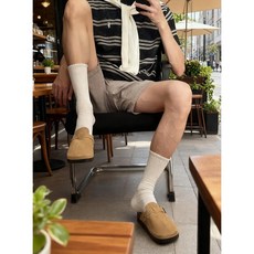 남성용 뮬 슬리퍼 앞막힘 버켄 디자인