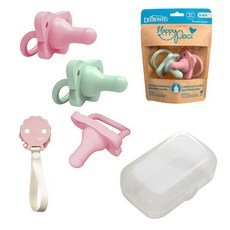 닥터브라운 실리콘노리개(2P)+다용도케이스+티지엠다용도클립, 닥터실리콘노리개/핑크2P+케이스+티지엠클립(핑크), 1개