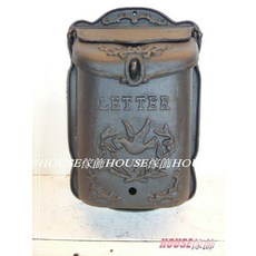 HOUSE家飾 美式鄉村復古鑄鐵信箱, 1個