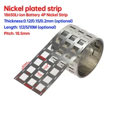 1/2/5/10M 니켈 도금 스트립 2P-6P 0.1527mm 18650 리튬 배터리 용접 테이프 벨트, 01 thickness  0.12mm, 01 10 meter, 03 4p  18.5x62.5mm