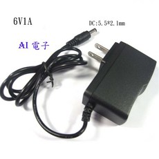 AI電子 DC6V1A 電源適配器 電子血壓計專用 6V1A穩壓電源 5.5x2.1mm接口, 1個, 接口:5.5*2.1mm