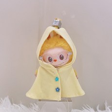 라부부 4세대 에나멜 매달아 LABUBU4.0 미니 인형 옷 스타 망토 세트 교체, 4.0 미니 라부보바 옷 인형 없음, 옐로우 망토+안경(인형제외)