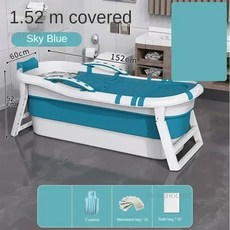 수영장 전신 욕조N 욕조 플라스틱 실내 휴대용 접이식 목욕 홈 얼음 대형 온수 성인 현대, D1.52mbluelidmat 1