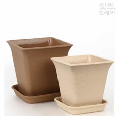 Itsok 정사각 화분 받침대 1호 브라운 물받이받침