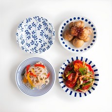 Nicot Bluegawari 盤子套裝, 1組, 混合顏色, 4種