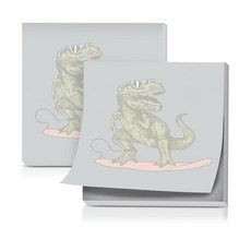 AFYEWKC 스티커 메모 3x3 인치 귀여운 셀프 스틱 패드 사무실 가정 조직을 위한 셀프 스틱 메모 패드 컬러풀 플라워, Cute Surfer Dinosaur