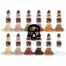 WORLD FAMOUS INK 人像素描12色紋身色料套裝 膚色系列 人像系列 超值組合, 1個