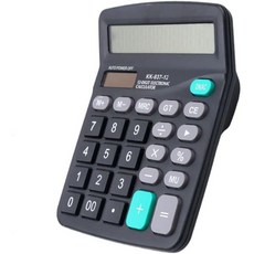12자리 책상 계산기 점보 대형 버튼 태양광 데스크탑 금융 비즈니스 회계 도구 블랙 1pc