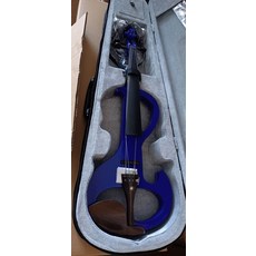 전자 바이올린 4/4 세트 입문용 초보자용 합리적인 가격 남여공용 사용이편리한 고급형 연주 연습용 악기 세트 음악교구 혁신적인 디자인, 다크 블루, 1개