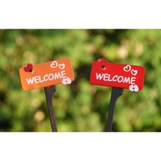花樣渼栽盆栽生活館 瓢蟲造型WELCOME花插, 小瓢蟲WELCOME花插-橘色