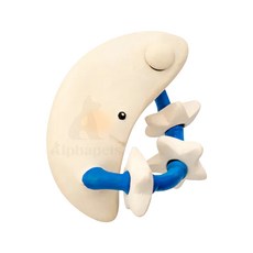 LANCO 西班牙橡膠玩具 不啾啾系列 月亮造型 狗狗啃咬玩具 安全耐咬, 1個, 月亮, 橘色