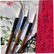 입문자 서예 연습 붓 세 자루 구성 한글 한자 캘리그라피 문방사우 필기 도구 세트, 1개, 상세페이지 참조