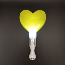 LED愛心閃光棒 晚會應援加油棒 聖誕節尾牙手持發光棒 多色可選, 1個, 黃色愛心棒【附電池】