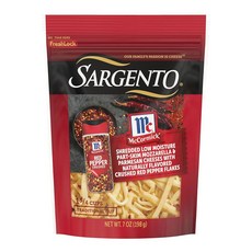 사르젠토 맥코믹 내추럴 모짜렐라 파마산 잘게 썬 치즈와 으깬 고추 전통적인 컷 7단위온스