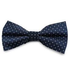 유아용나비넥타이 화이트 도트 패턴 네이비 보타이_나비넥타이