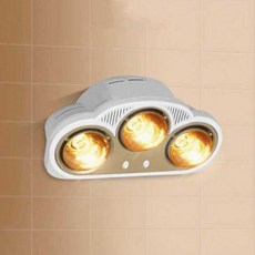 욕실 난방 히터 열전구 화장실 난로 온열 가정용 목욕 램프, 상세페이지 참고, 3등 벽걸이 실버