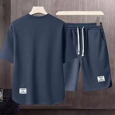 涼爽套裝男 夏季短袖短褲兩件套【M-3XL】休閑運動套裝 素色7色外出家居服