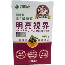 好朋友 明亮視界 智利酒果 葉黃素 奶素, 1個, 60顆