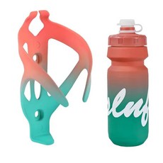 自行車水壺架 免打孔可調節漸變大容量運動水壺架, 新款粉青套裝（水壺+水壺架）, 1個