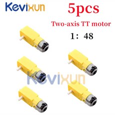 5pcs/TT 모터 130 스마트 자동차 기어 로봇 이중 샤프트 노란색 1 48 /1 120/ 220, Two axis motor 1 48