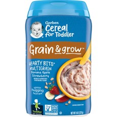 Gerber Hearty Bits 멀티그레인 시리얼 12개월 이상 유아용 바나나 사과 딸기 227g(8oz), 1개