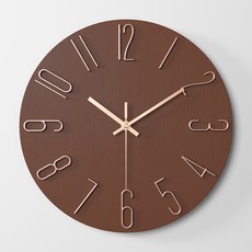 DFMEI 簡約創意石英掛鐘 12寸 30CM, 2028三針咖啡底玫瑰金字:如圖