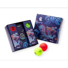 Volvik 正品 藍龍生肖高爾夫球套裝禮盒 共兩款 紀念球, 色球6顆裝（兩條）, 1個