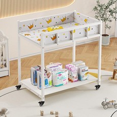 데이희 기저귀갈이대모빌 유모차모빌 아기모빌거치대, 1개, 2칸 화이트 매트리스 포함 [크라운 가드]