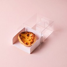 [우주포장]화이트 에그타르트 1구 투명상자+트레이, 에그타르트 트레이 단품(7.5*7.5*3cm), 100매