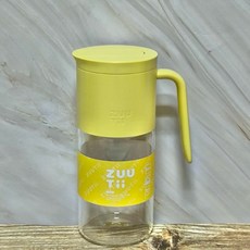 zuutii重力手把油壺 家庭裝 不掛油 自動開合 防漏 油玻璃油瓶 醬油 醋 調料瓶, 1個, 芝士黃