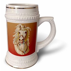 3dRose 화이트 서커스 말 아트웍 - 스타인 머그 510g 623g 198650, 3dRose 화이트 서커스 말 아트웍 - 스타인 머그,