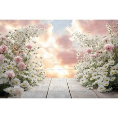 화이트 핑크 배경 커튼 꽃 장식 천 웨딩 생일 사진 소품, 15. X02752