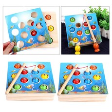 STK 어린 아이의 유치원 학습을위한 2 조각 나무 낚시 게임 몬테소리 장난감, 1개