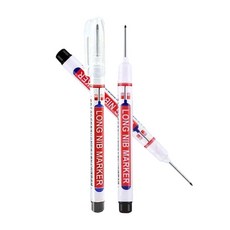 工程記號筆 施工用油性筆 多用途速乾記號筆, 1個, 【黑色】長頭記號筆