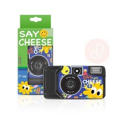 柯達 一次性底片相機 彩色27張 傻瓜相機 復古風 內置閃光燈, 1個, SAY CHEESE 彩色27张