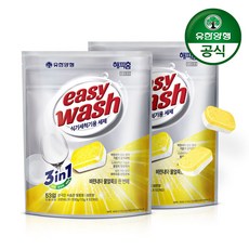 해피홈 이지워시 식기세척기세제 레몬비니거 53p, 530g, 2개