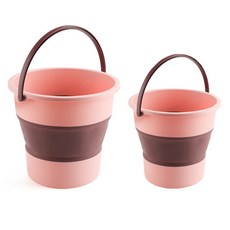 라라하우스 벡스 접이식 폴딩 세차 바스켓 세차버킷 바구니, 핑크, 10L+16.8L 2개 세트