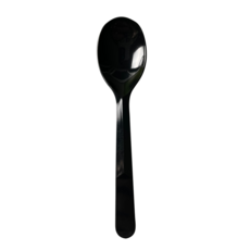 생활을그리다 디저트 아이스크림 스푼 시크한 블랙 대 12cm, 1개입, 100개