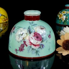 디퓨저 케이스 방향제 공병 도자기디퓨저 500ml, 단일사이즈, 그린 장미, 1개