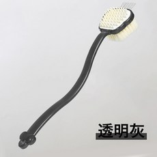 NBZH家用多功能雙面洗澡刷背刷三合一長柄沐浴刷軟毛搓澡刷洗頭按摩刷, 1個, 1個裝, 新款如意款【透明灰】:如圖
