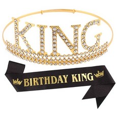 마켓리움 아빠 남친 홈 생일파티 왕관 어깨띠, 1개, 블랙