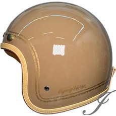 FLYING HORSE FH358 艾菲爾復古安全帽 太妃糖/金, 1個, L(57-58CM)