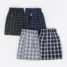 제임스딘 남자 헤리티지 체크 사각 트렁크팬티 4종세트