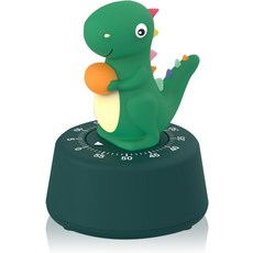 ELE DEPI 60분 기계식 주방 타이머 들을 위한 귀여운 공룡 요리 독서 교실 스포츠를 계란 감기. 다크 그린, Dark Green